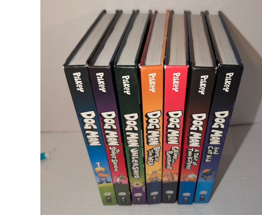 Lot of 7 Dog Man Books Hardcover Set by Dav Pilkey Graphic Novel